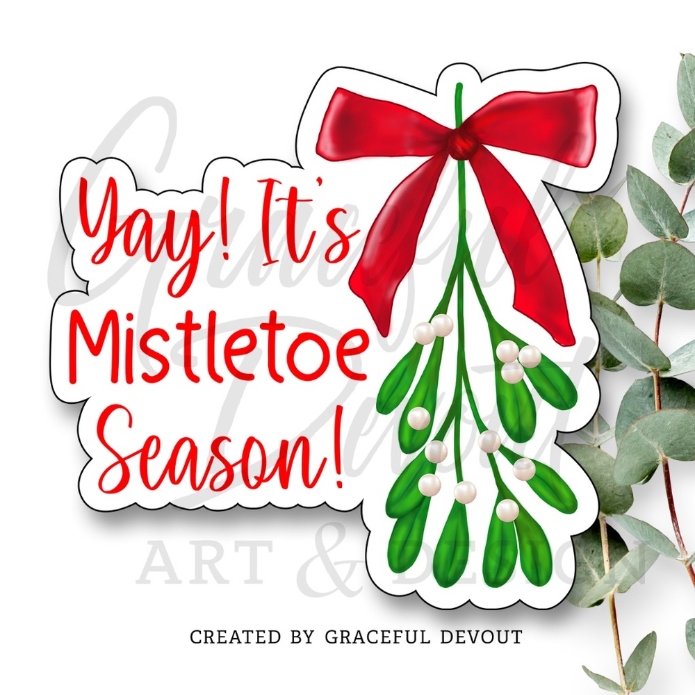 Yay! It's Mistletoe Season! - 2" (inches) (96ct.) Stickers